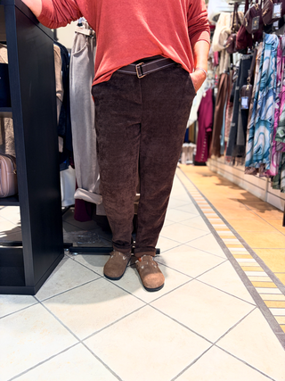 Rib Broek Ellen - Donker Bruin