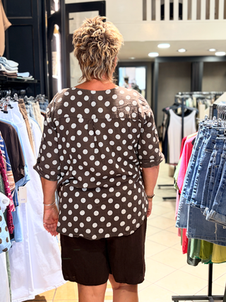 Blouse Dots Bruin