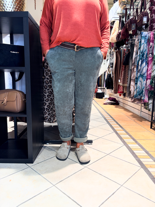 Rib Broek Ellen - Army Groen