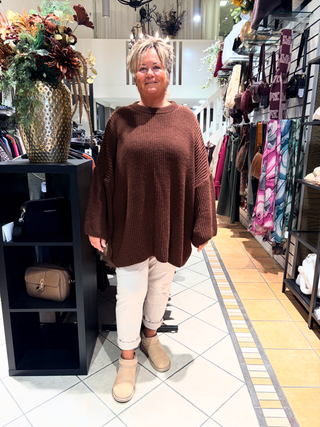 Oversized Trui Linda - Bruin