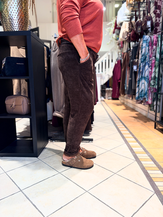 Rib Broek Ellen - Donker Bruin
