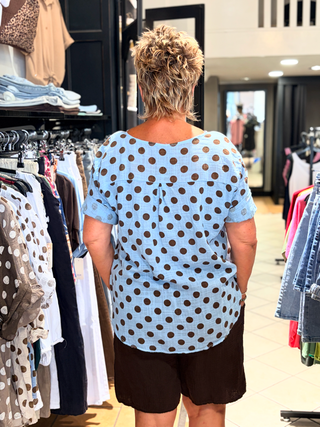 Blouse Dots Licht Blauw