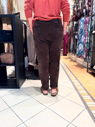 Rib Broek Ellen - Donker Bruin
