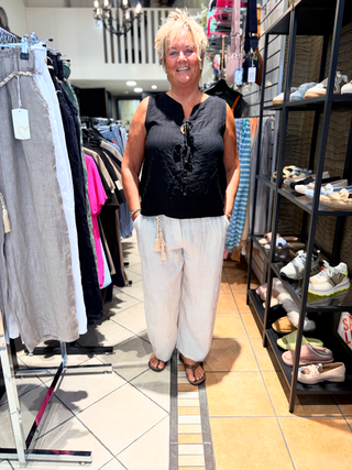 Linnen Broek Jasmine  Beige