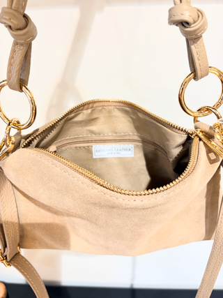 Suede Tas Malta - Beige