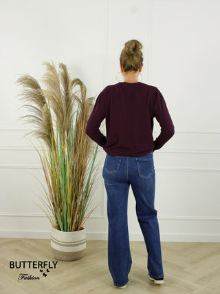 Fijn Brei Top Bella - Plum