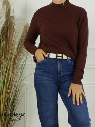 Fijn Brei Top Julia - Coffee