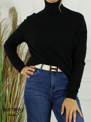 Fijn Brei Top Adele - Zwart