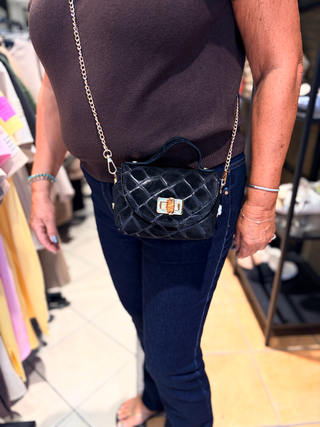 Suede Kroko Tas Madeira - Zwart
