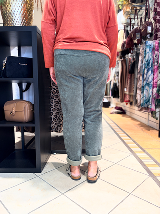 Rib Broek Ellen - Army Groen