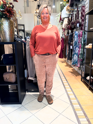 Rib Broek Ellen - Cognac