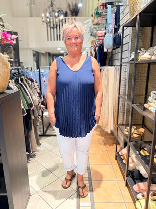 Top Plisse Janny - Navy