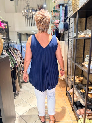 Top Plisse Janny - Navy