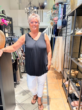 Top Plisse Janny - Zwart