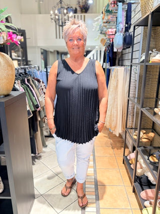 Top Plisse Janny - Zwart