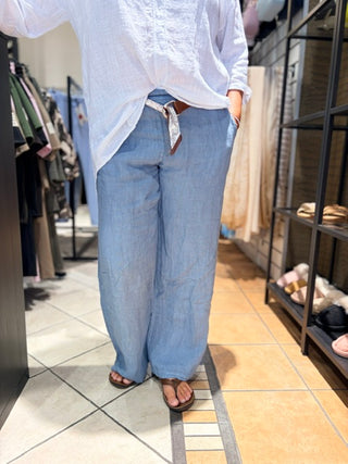 Linnen Broek Emily - Jeans Blauw