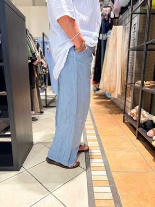 Linnen Broek Emily - Jeans Blauw