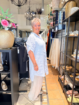 Linnen Blouse Lang - Wit