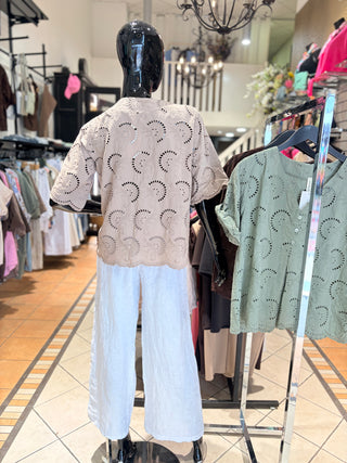 Blouse Broderie  Taupe